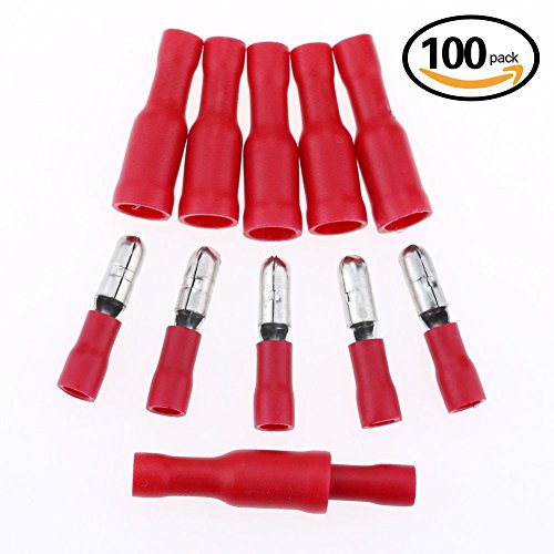 Glarks 100pcs 16-14 Gauge Fully Insulated Female Male ... crimp splice automotive wiring harness 