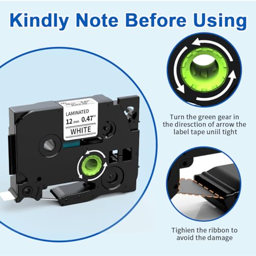 5 Pack TZe-231 Compatible with Brother Label Maker Tape P Touch TZe TZ Tape 12mm 0.47'' Laminated White TZ 231 Label Tape for Brother P-Touch PT-H110 PT-D210 PT-D600 PT-D400AD PT-1290