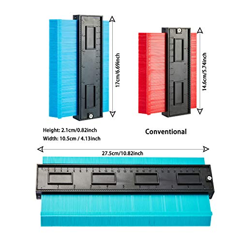 CYECTTR 3 Pieces Contour Gauge Duplicator Plastic Contour Gauge Profile Multi-functional Shaping Measure Ruler for Perfect Fit and Easy Cutting Easy Outline Gauge Standard Wood Marking Tool