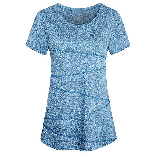 image for Sexyp-dress Womens Fashion Blouse Short Sleeve Yoga Tops Activewear Ru