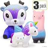 Hevout squishie ibloom squshies llama squishy package of unicorn Galaxy Deer for kids toys