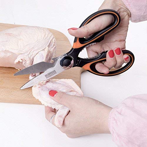 Kitchen shears- Soufull Multifunctional Stainless Steel Poultry Scissors for Poultry Meat Vegetables Herbs BBQ Open Jars and Nut Cracker -Kitchen Scissors for Kitchen - Thumbnail 3