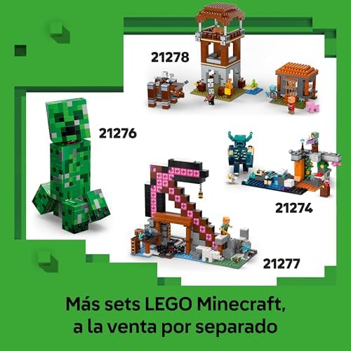 Minecraft 2 em 1 A Torre Enderman - Brinquedo Modular Conversível em 2 Fortalezas - Endermans, Endermites e Figuras do Portal do Submundo - Presente para Jogadores para Rapazes e Raparigas 9+ Anos 21279