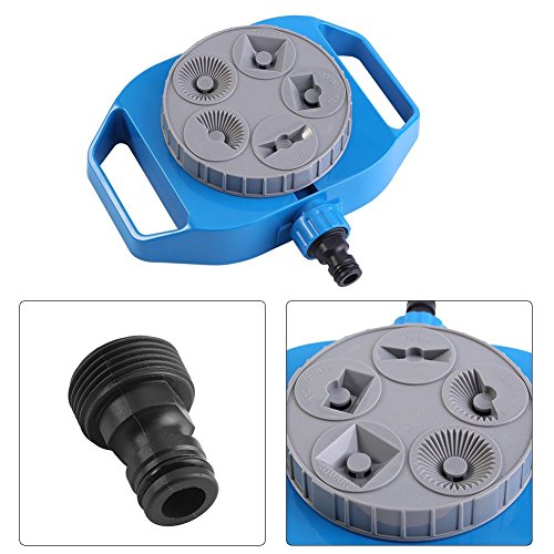 Lawn Sprinkler with 5 Function Settings, Plastic Sprinkler Garden Hose End Adjustable Spray Patterns for Lawn Garden Crop Roof Cooling