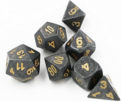 Dungeons &amp; Dragons 7pcs/set Creative Multi-faceted D&amp;D Metal Dice DND Plating Dyed Gold Color