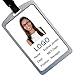 Acctrend Aluminum Badge Holder with Detachable Neck Lanyard, Silver(1PACK)