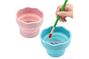 2Pcs Collapsible Paint Water Cup for Painting, Portable Paint Brush Washer