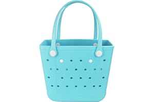 Chokoter Beach Bag, Waterproof Beach Tote, Rubber Medium Tote Bag, Washable and Durable Open Handbag for Boat Pool Sports