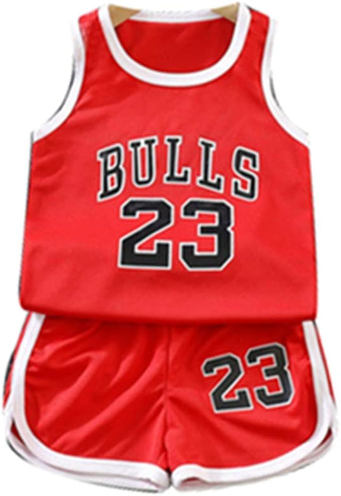 Kinder Jungen Basketball Trikot 23 Chicago Bulls Jordan Top und Shorts