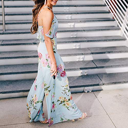 TOTOD Camisole Jumpsuit for Women Summer Sleeveless Strap Backless Loose Long Playsuits Elegant Rompers - Thumbnail 3
