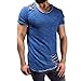 Goddessvan Men Casual Short Sleeve Round Neck Hole T Shirt Blouse