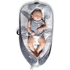Mamibaby Baby Lounger – Ultra Soft 100% Cotton & Breathable Fiberfill Newborn Lounger, Portable Adjustable Infant Floor…