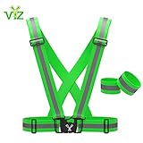 Reflective Vest with Hi Vis Bands, Fully Adjustable & Multi-purpose: Running, Cycling, Motorcycle Safety, Dog Walking - High Visibility Neon Green, Orange & Pink By 247 Viz