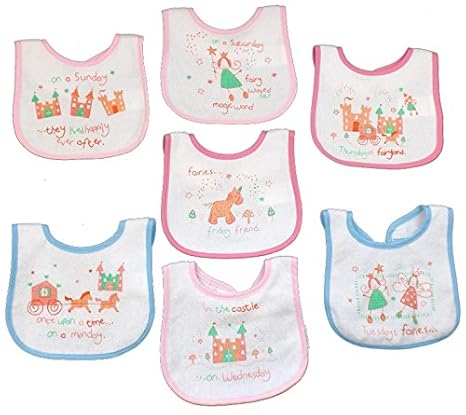 Bavoirs Lot De 7 Bavoirs Bebe Garcons Filles Jours De La Semaine Terry Etanche Arriere 10 Designs Bebe
