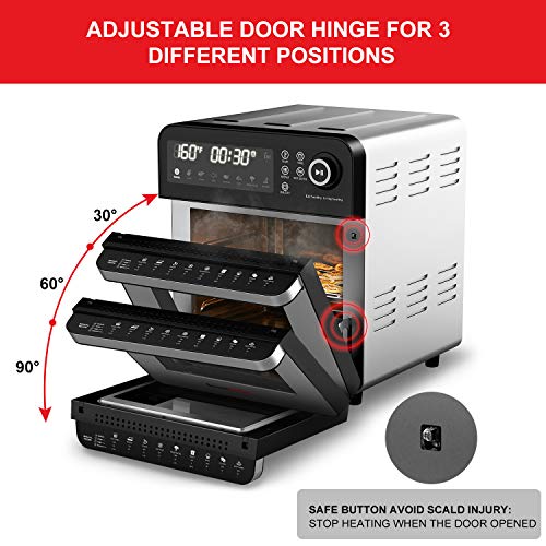Bonsenkitchen Air Fryer Oven, 15.3QT Rotisserie Oven with Dehydrator, 7