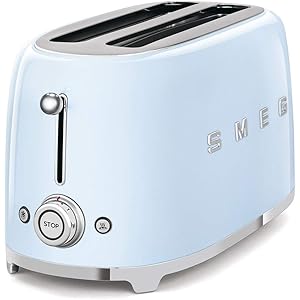 Smeg TSF02PBUK 50's Retro Style 4 Slice Toaster - Pastel Duck Egg Blue