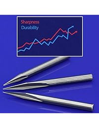 HUHAO CNC Router Bit 1 8 pulgadas vástago 2 flautas recta grabado V Bit carburo punta 0.1 mm 5 piezas