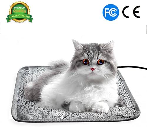 Pet Heating Pad Cat Heating Mat Waterproof Pets Heated Bed Adjustable Dog Bed Warmer Electric Heating Mat With Chew Resistant Steel Cord (17.7x17.7", Letter)