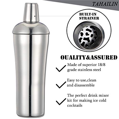 Cocktail Shaker, Martini ShakerBuilt in Strainer,Professional 18/8