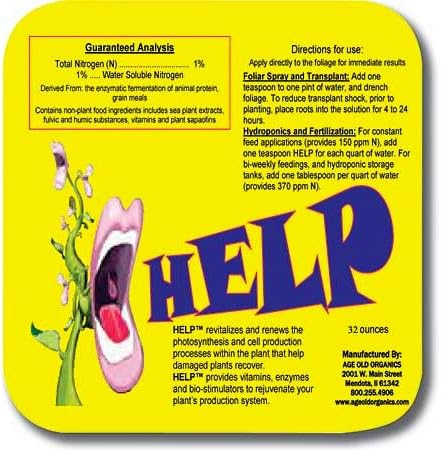 Age Old Organics Help 1 Quart Nitrogen 1-0-0