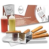 Amari Bliss Flat Top Grill Metal Spatula Griddle Stainless Steel Outdoor Kitchen Scraper Cooking Grilling Hibachi Accessories Utensils Barbecue Tools Set