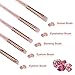 Becoyou Professional Eye Brush Set, 5 Pieces Eye Makeup Brushes with Rhinestone Acrylic Smooth Handle for Eyeshadow Eyebrow Eyeliner Blending Brush, Pink