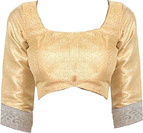 effigy onlinehub women's chiffon saree with blouse piece (peach zecardpatta)