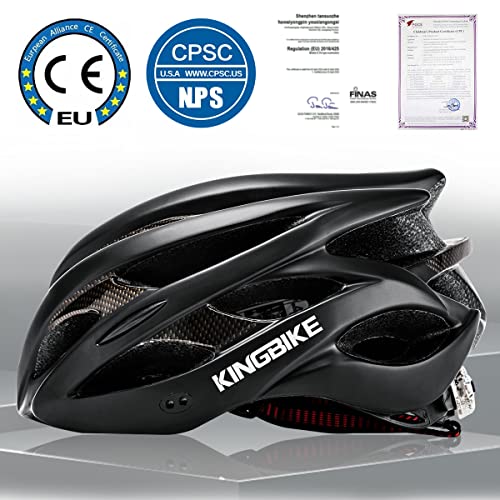 KINGBIKE Light Comfortable Adults Youth Bike Helmet with LED Safety