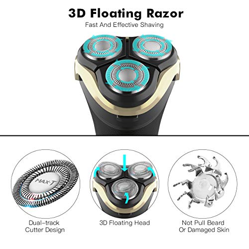 Electric Shaver for Men,TedGem 3D Rotary Shaver Razor Wet & Dry Waterproof IPX7 Electric Razor USB Rechargeable Beard Pop-up Trimmer Cordless Foil Shaver, Best Gift For Father Husband Boyfriend Brothe