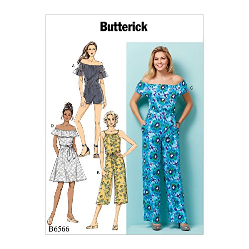 Butterick Patterns B6566ZZ0 Misses' Petite Dress, Romper, Jumpsuit and Sash Sewing Pattern, ZZ (LRG-XLG-XXL)