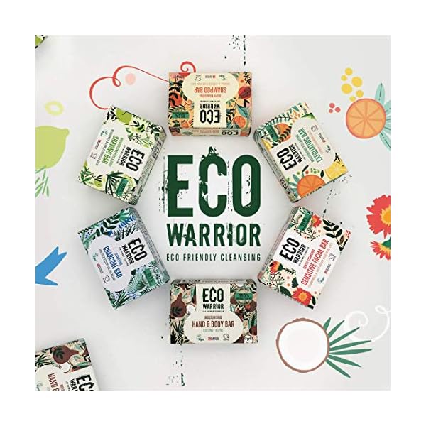 Eco Warrior Deeply Nourishing Shampoo Bar - Pink Clay and a Blend of Pure Orange & Ginger Essential Oils to Promote…