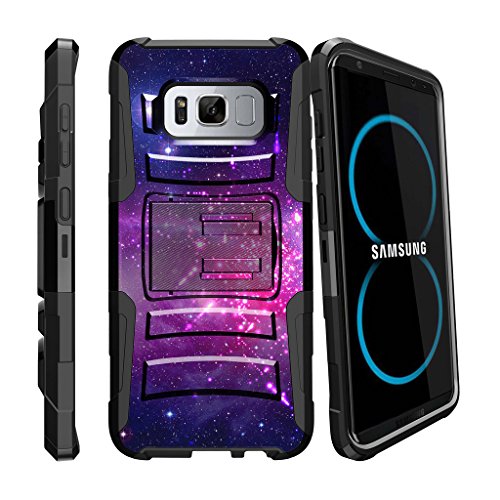 [Samsung Galaxy S8 Plus Clip Case, S8 Plus Galaxy Case ][Clip Armor] Stylus Pen + Hard Rugged Shell, Silicone Bumper with Kickstand and Holster by Miniturtle - Heavenly Stars