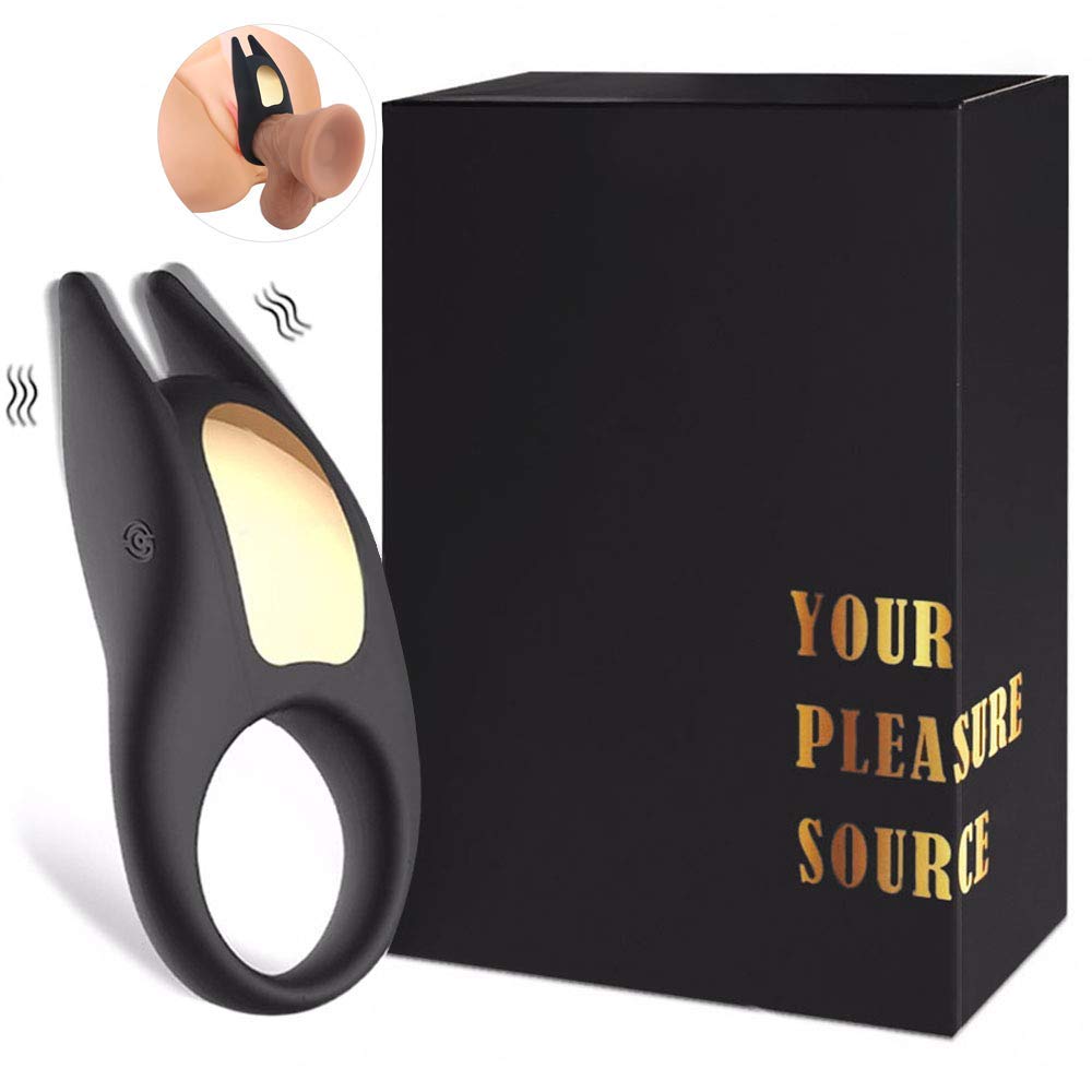Penisring Vibratoren Silikon, James Love Cockring 10 Modi Vibration mit Mini Rabbit Vibratoren für sie Klitorisstimulator,100% Wasserdicht und Aufladbar, Perfekt Sexspielzeug für Paare, Sie und Ihn, Neues Jahr An,Valentinstag Geschenk