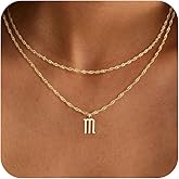 Voduim Layered Initial Necklaces For Women, Dainty Gold Necklace Stack 14K Gold Plated Letter Necklace Set Cute Layering Gold Initial Choker Necklaces for Women Trendy Tarnish Free Jewelry Set