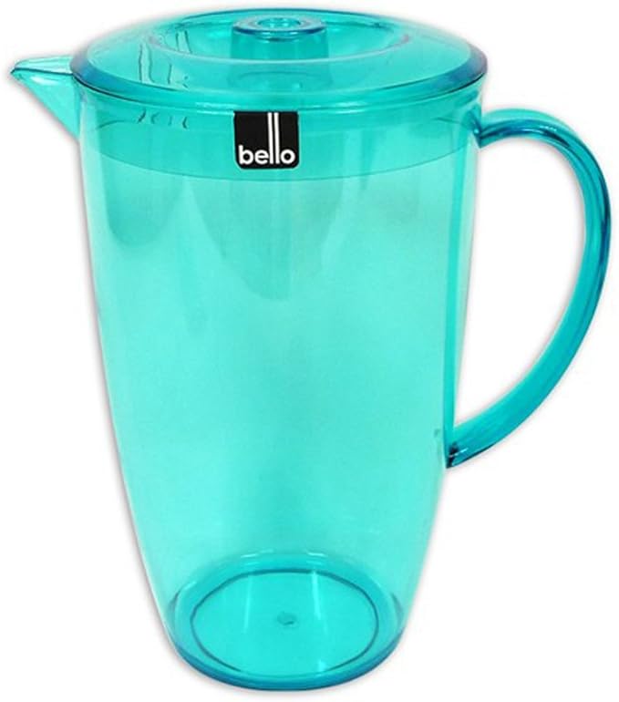 "Bello" Aqua Blue Jug with Lid in High Quality Plastic for BBQs
