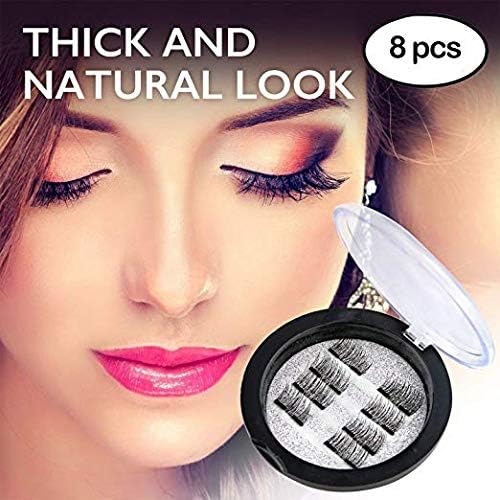 8 PCS Upgraded Magnetic Eyelashes, Best Magnetic Eyelashes, Ultra Thin Dual Magnetic Eyelashes, Natural Look, Upgrade Fiber and Reusable Magnetic Eyelashes, Best 3D Magnetic Eyelashes for 2018