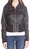 Women's Leather Moto Jacket w/ Front Zip Pockets