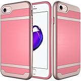 iPhone 7 Case, LK [Moxie Series] Shock Absorption Hybrid Armor Defender Protective Case Cover for Apple iPhone 7 (Pink)
