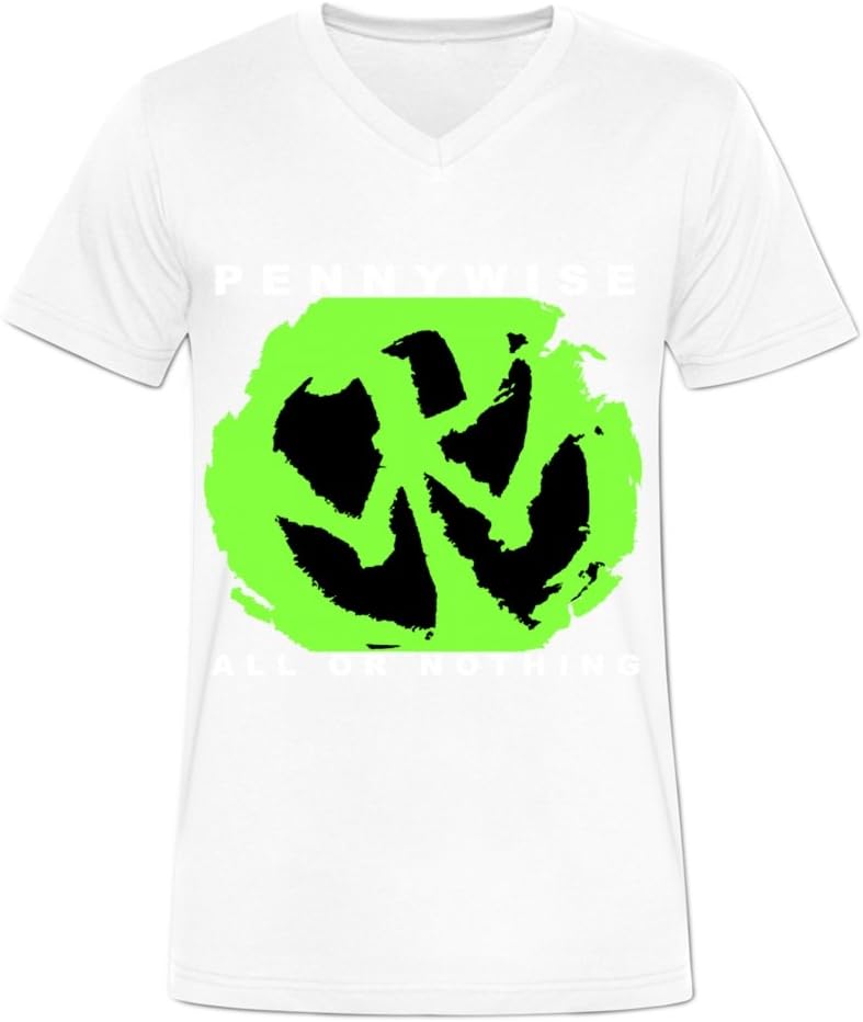 Blackwhitem Mens Pennywise Band Jim Lindberg NOFX T Shirts Cotton V Neck