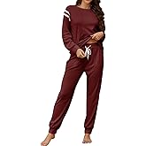 YAHESHION Women's Pajamas Set Soft 2 piece Loungewear Long Sleeve & Long Pants Pj Set with Pockets for Women