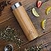 Ecofuse Bamboo Tea Tumbler Thermos for Loose Leaf Tea, Coffee Mug & Fruit Water w/Stainless Steel Infuser 18 oz. Insulated Travel Bottle. Reusable Stainless Steel Metal Straws Leak Proof BPA Free.