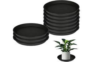 Hyuetrsa 10 Pcs Plastic Plant Tray, 12 Inch Plant Pot Saucers, Black Plant Saucer for Indoor and Outdoor, Flower Pot Containe