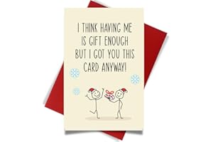 Cheerin Christmas Card with Envelope - Funny Romantic Xmas Card - Love Christmas Card for Boyfriend, Girlfriend, Husband, Wife