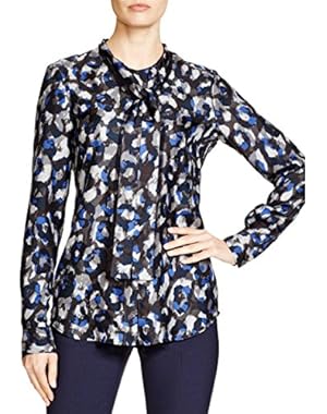 Theory Womens Silk Printed Blouse