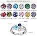 Ashleymade Personalized Mothers Rings with 3 Simulated Birthstones for Mom Family Name Rings for Grandmother Mother's Day Rings (Silver 4, 8)