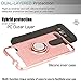 Galaxy Grand Prime Case, Galaxy J2 Prime Case with HD Screen Protector,Ymhxcy 360 Degree Rotating Ring & Bracket Rubber Dual Layer Shock Bumper Resistant Back Cover for Samsung G530H-ZH Rose Gold