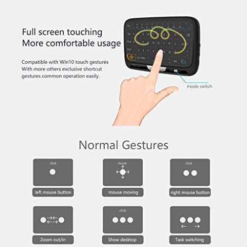 GMSP H18 Wireless Keyboard Air Mouse Full Touchpad 2.4GHz for Smart TV Box PC Android - Thumbnail 2