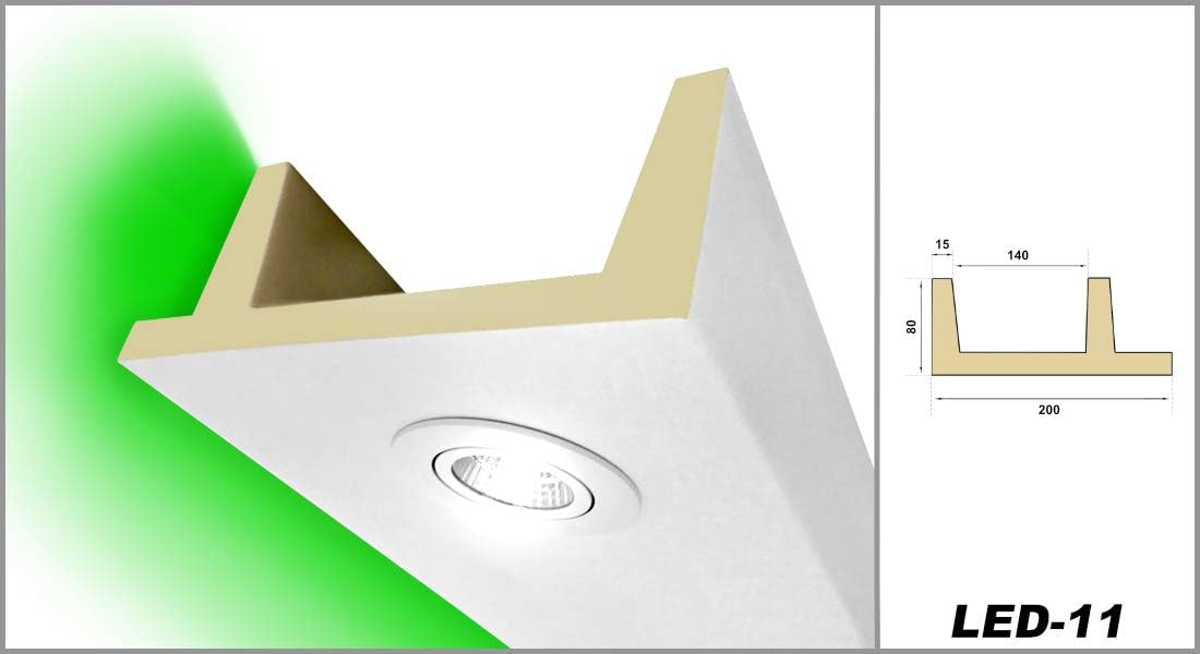 Material de construcción 11 LEDs perfil para el techo 2 metros de caja