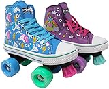 Lenexa Roller Skates for Girls - Pixie Unicorn Kids Quad Roller Skate - Indoor, Outdoor, Derby Children's Skate - Rollerskates Made for Kids - High Top Sneaker Style - Great for Beginner