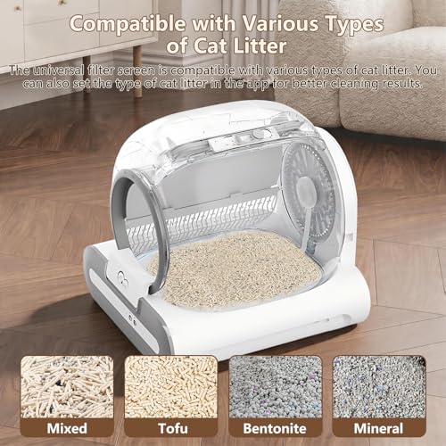 DOEL 2026 Upgrade Self Cleaning Cat Litter Tray Automatic Cat Litter Box 65L Large Capacity, Multi-layered security, APP Monitor Smart Cat Litter Box for Multiple Cats